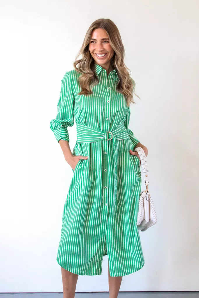 Mint Julep Stripe Midi Dress