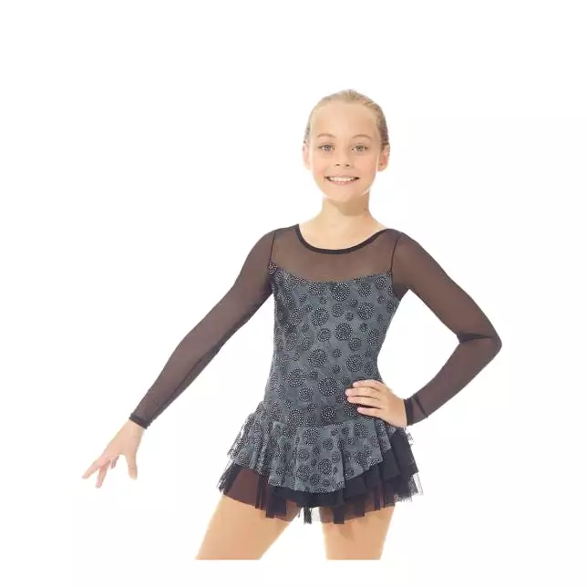 Mondor Adult Black/Silver Sparkly Figure Skating Dress