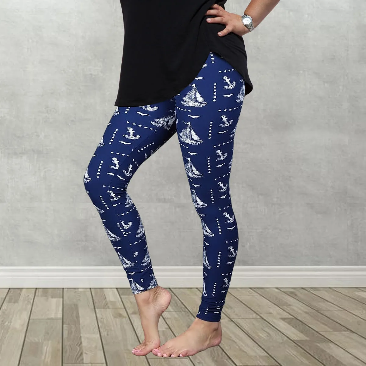 Nautical Sailboat Soft Leggings