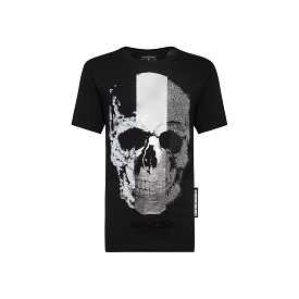 Philipp Plein Platinum Cut Round Neck Skull Men's T-Shirt