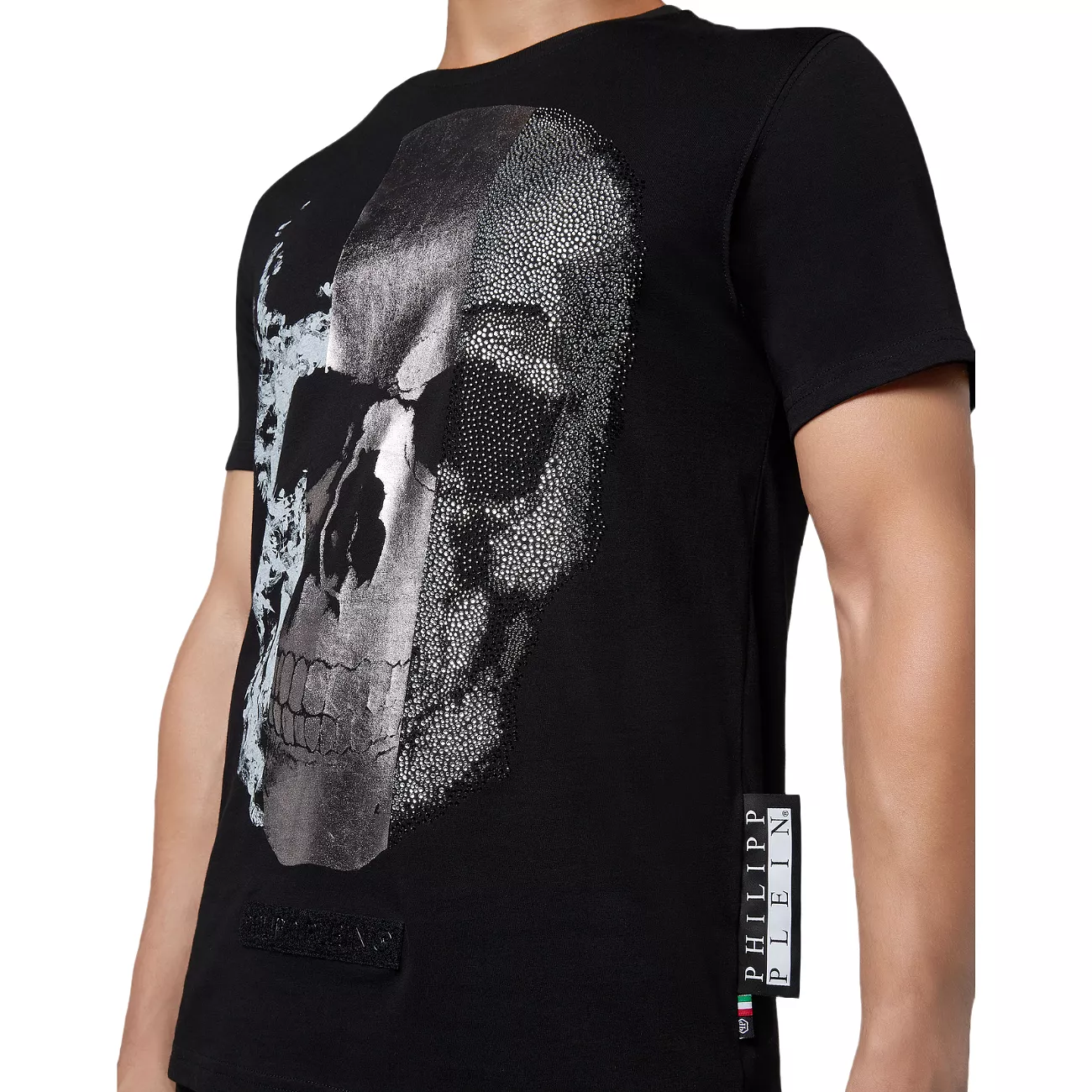 Philipp Plein Platinum Cut Round Neck Skull Men's T-Shirt