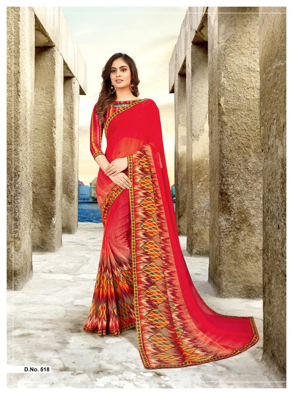 Priya Paridhi Sitafal Fancy Weightless Designer Less Border Sarees