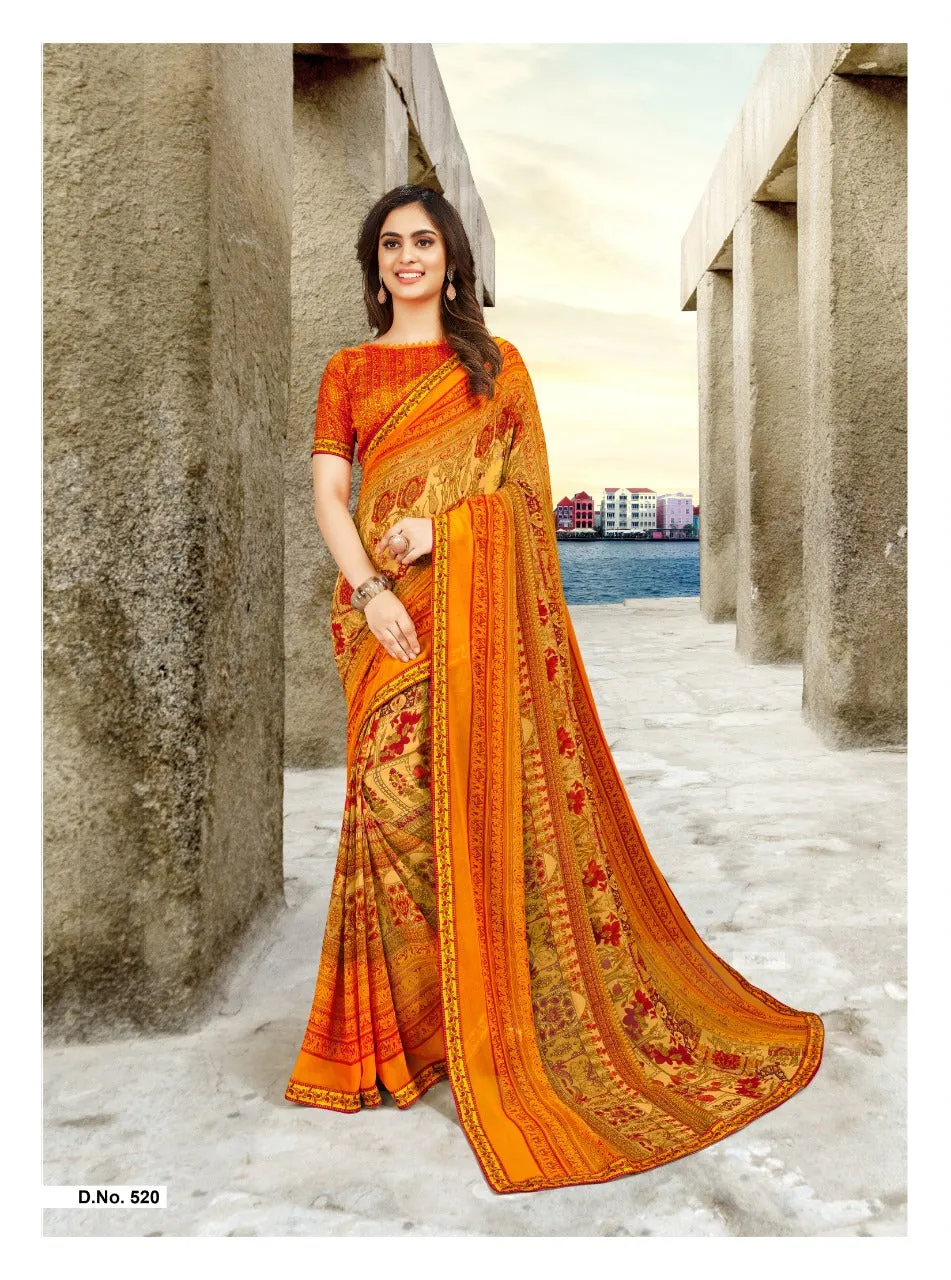 Priya Paridhi Sitafal Fancy Weightless Designer Less Border Sarees