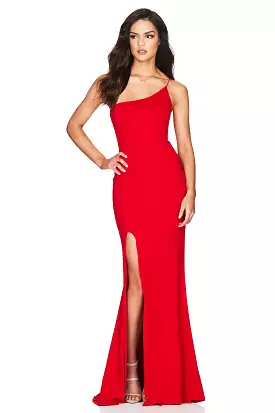 Red One Shoulder Jasmine Gown