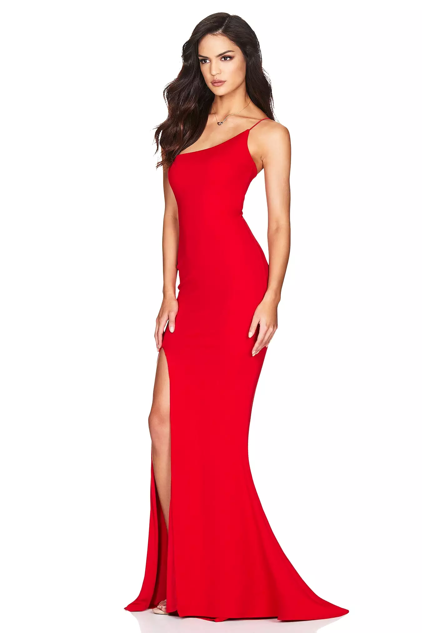 Red One Shoulder Jasmine Gown