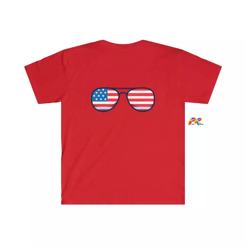 Red White Blue Sunglasses Unisex Softstyle T-Shirt