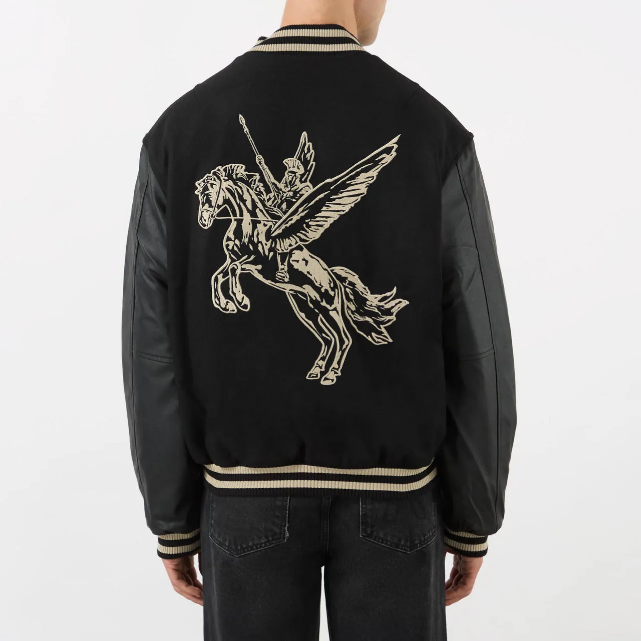 REPRESENT Embroidered Varsity Jacket - Black