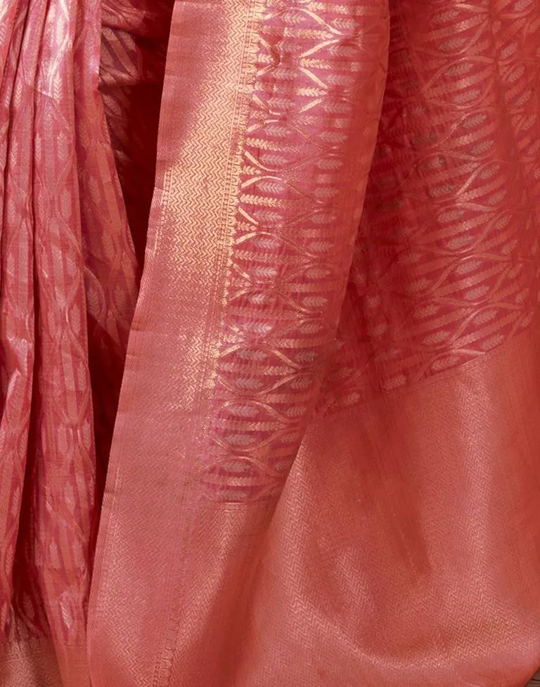 Rose Pink Silk Woven Sarees