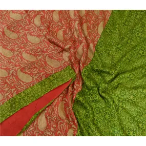 Sanskriti Vintage Sarees Pure Silk Quilting Felting Craft Fabric Printed Sari