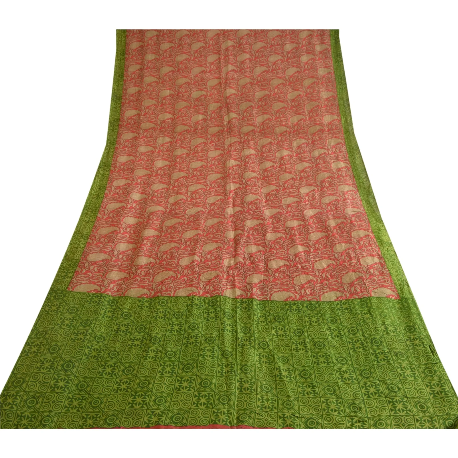 Sanskriti Vintage Sarees Pure Silk Quilting Felting Craft Fabric Printed Sari