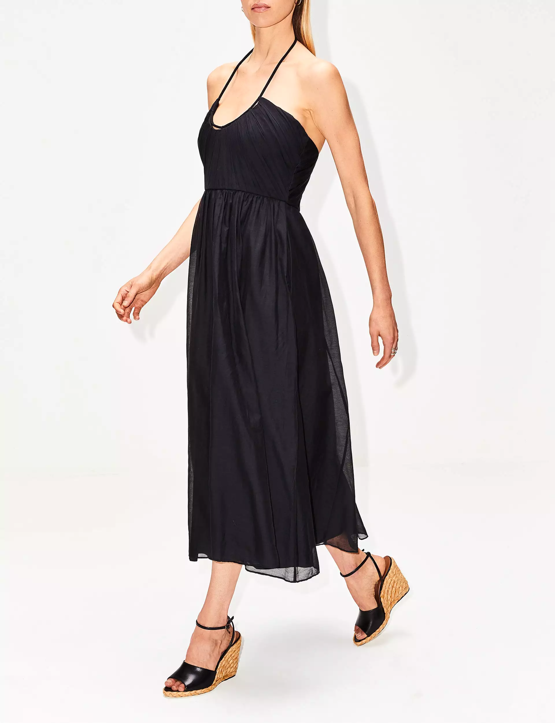 Shirred Halter Dress