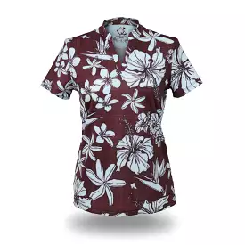 Sketchy Burgundy Haze - OGA Ladies Polo - Burgundy Ice