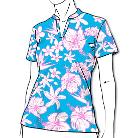 Sketchy Flora - OGA Ladies Polo - Cotton Candy