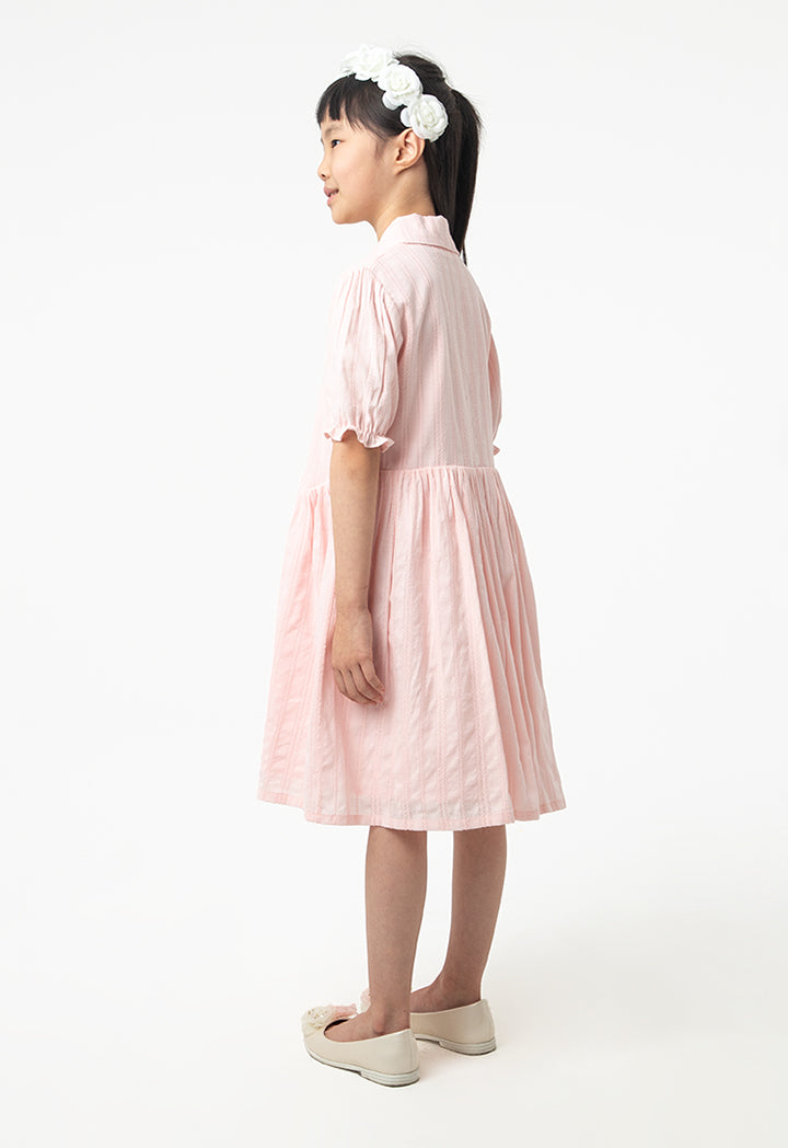 Solid Collared Drop Waist Casual Dress