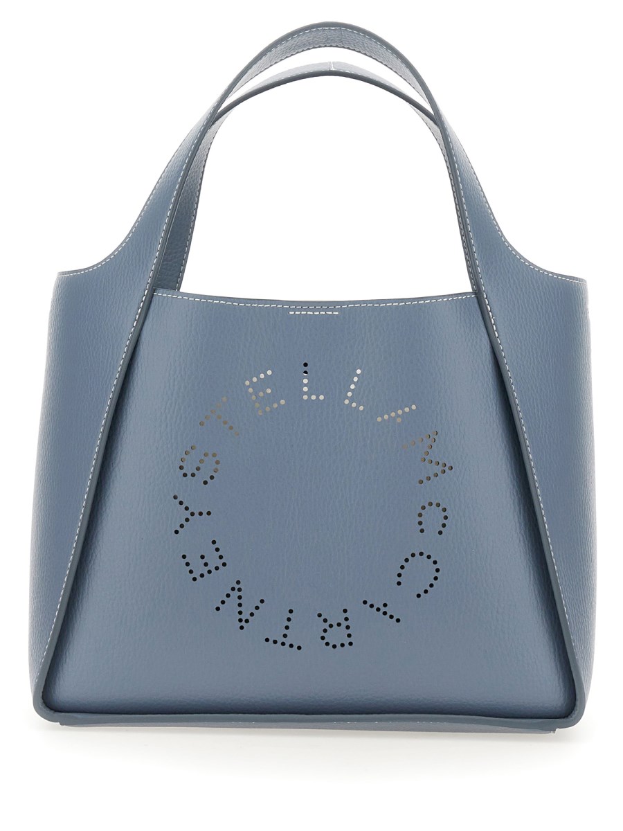 STELLA McCARTNEY    FAUX LEATHER SHOULDER BAG WITH PERFORATED LOGO