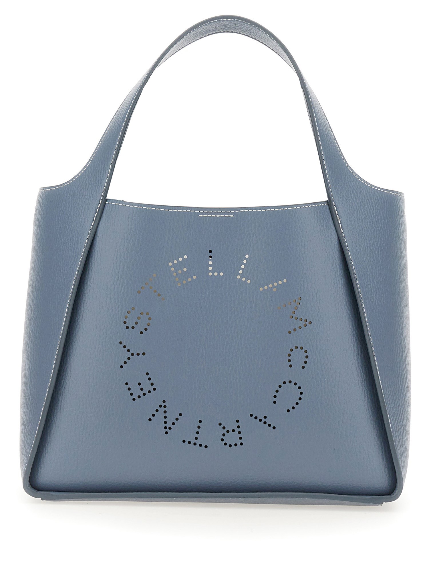 STELLA McCARTNEY    FAUX LEATHER SHOULDER BAG WITH PERFORATED LOGO