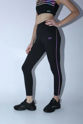 Streak Reflective Leggings Black