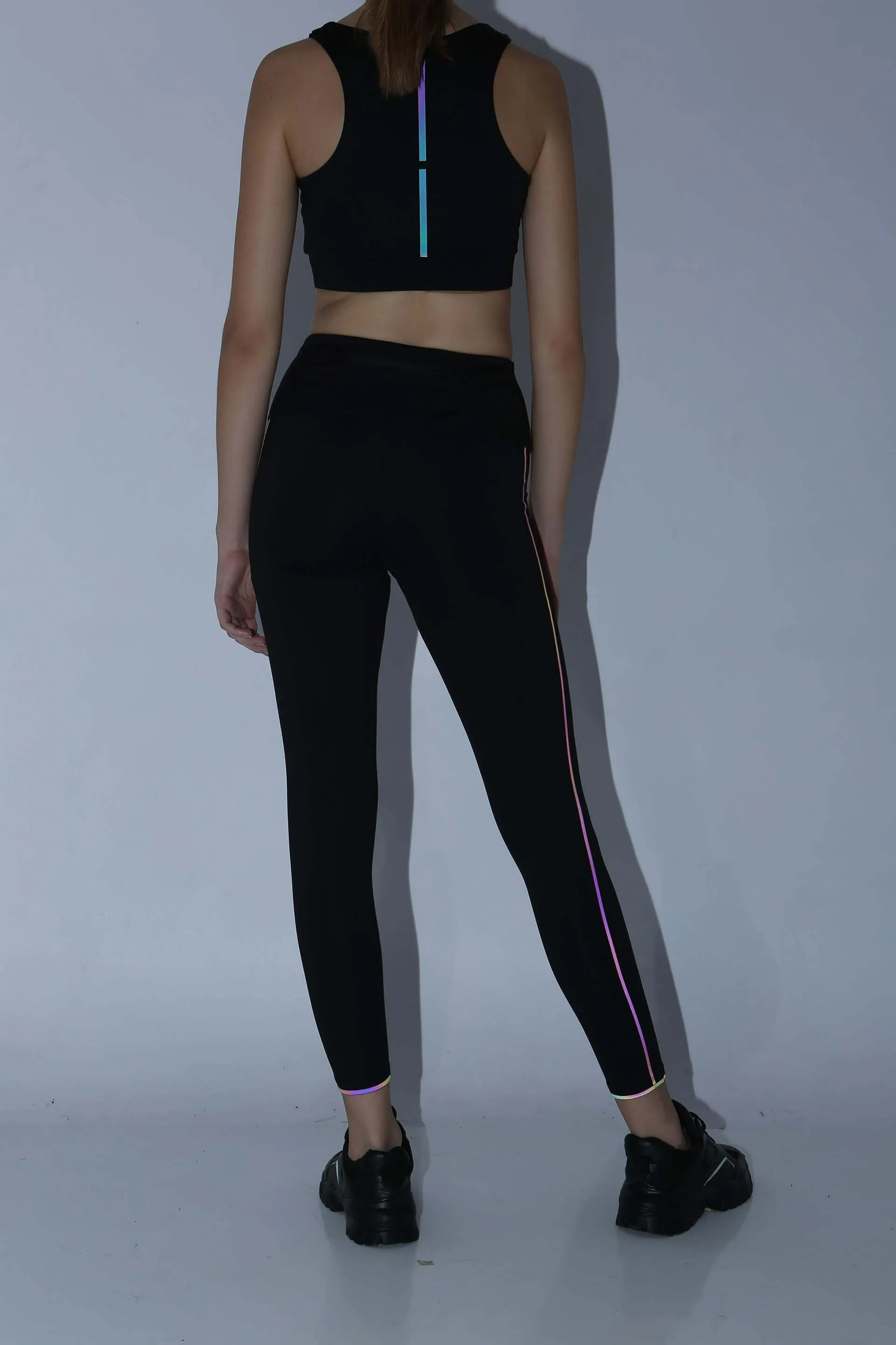 Streak Reflective Leggings Black