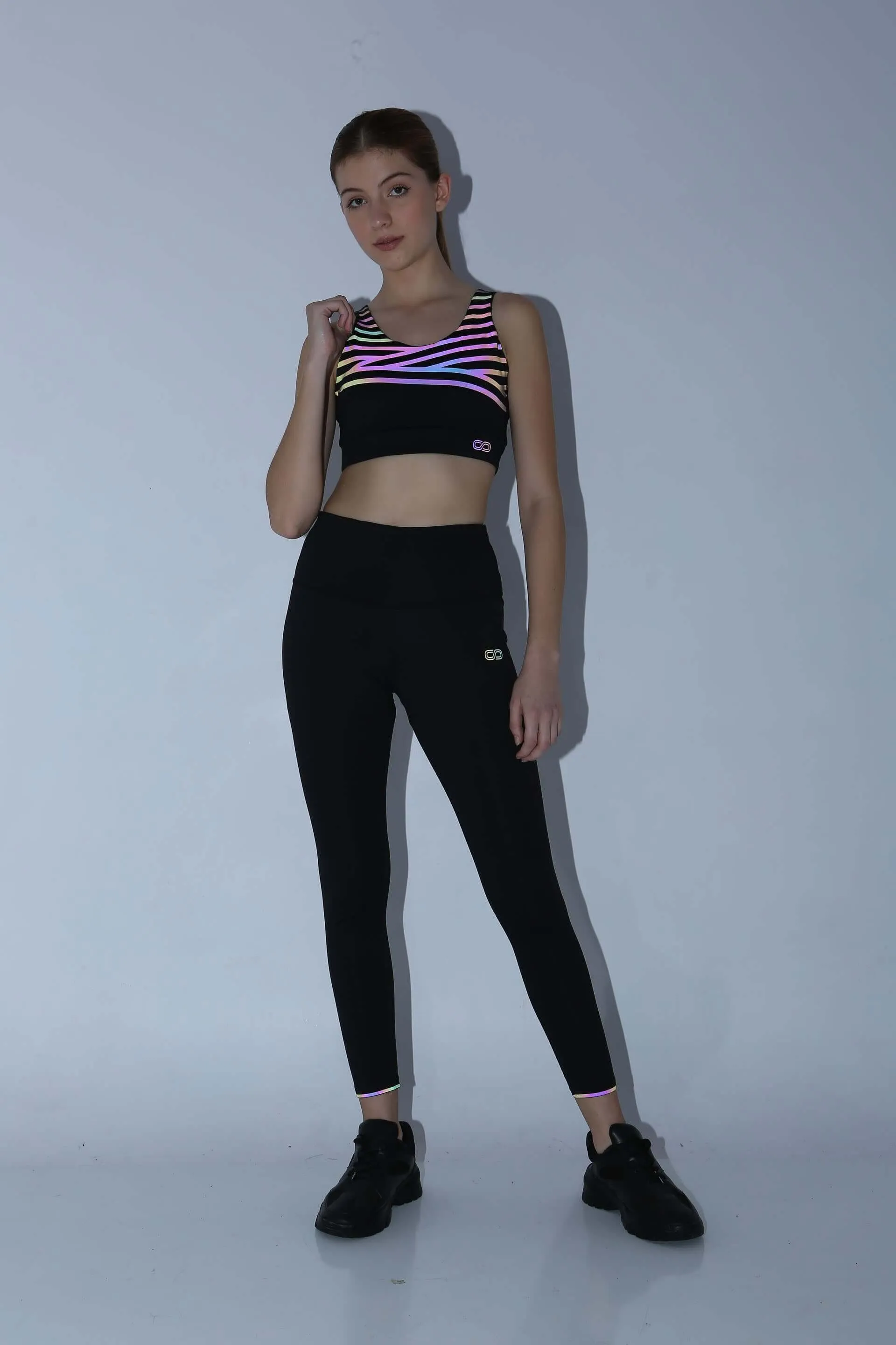 Streak Reflective Leggings Black