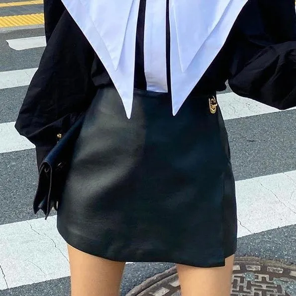 TALIA FAUX LEATHER SKIRT