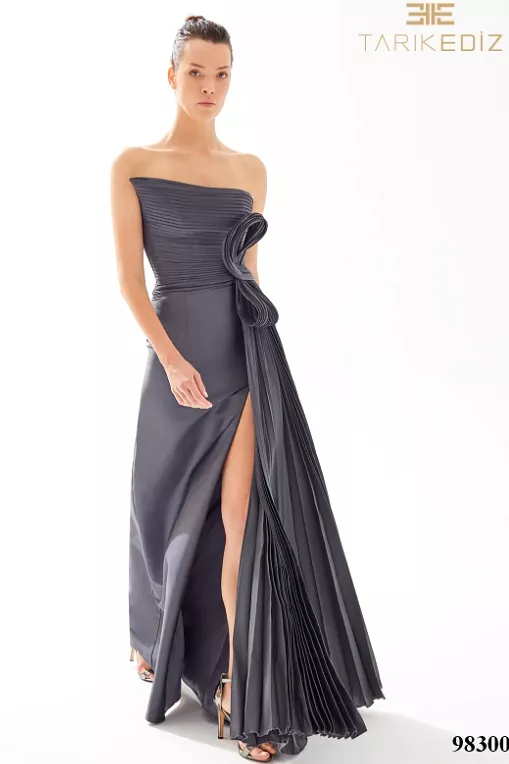 Tarik Ediz Plitz Gown - Anthracite