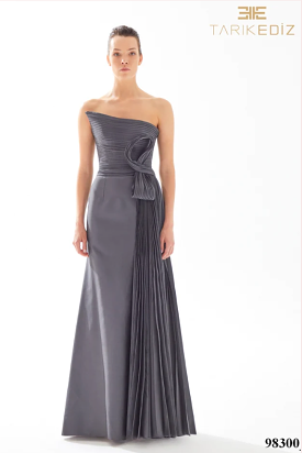 Tarik Ediz Plitz Gown - Anthracite