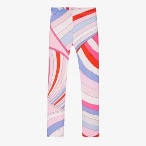 Teen Girls Pink Cotton Iride Leggings