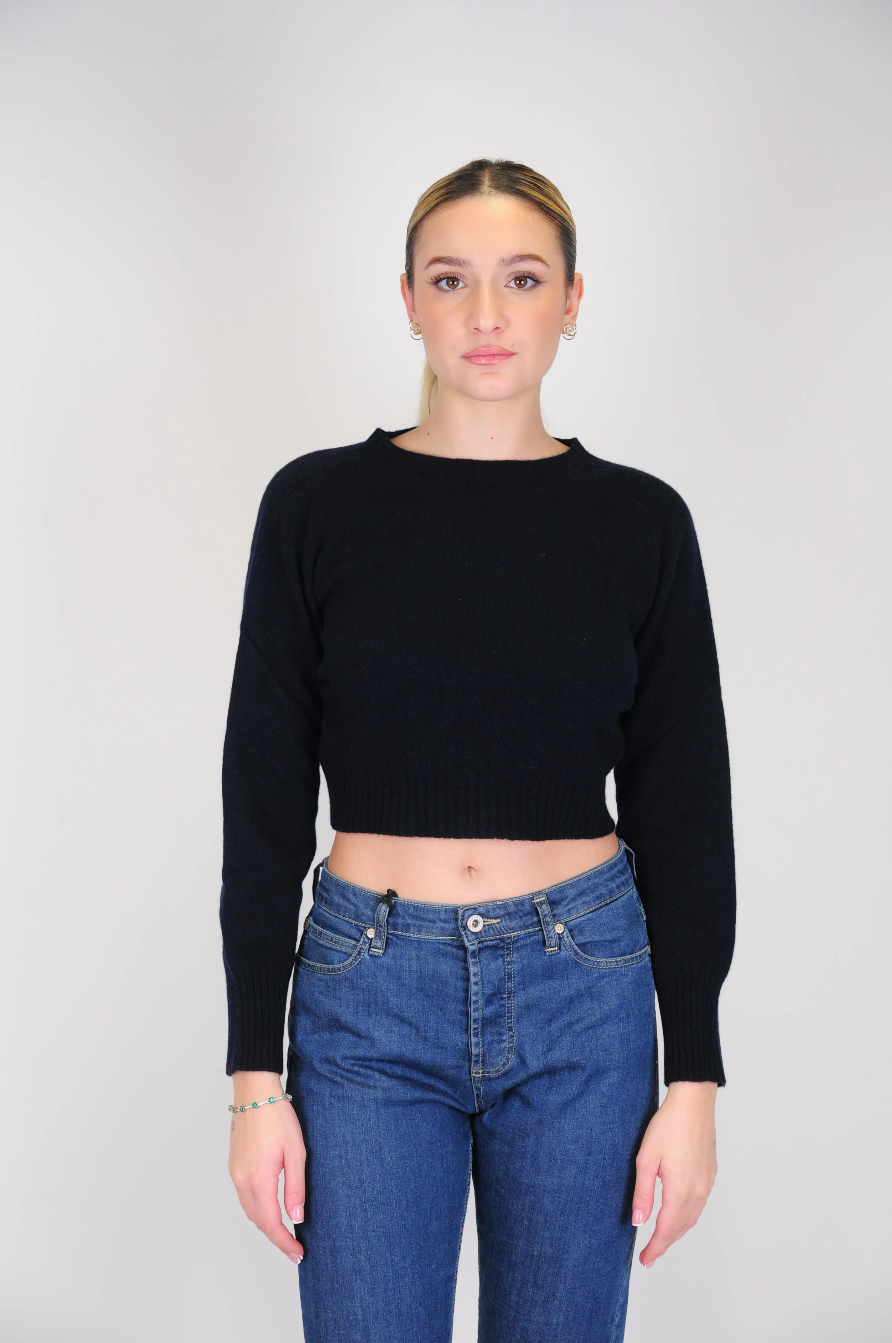 Tensione in - Maglia crop in misto cashmere