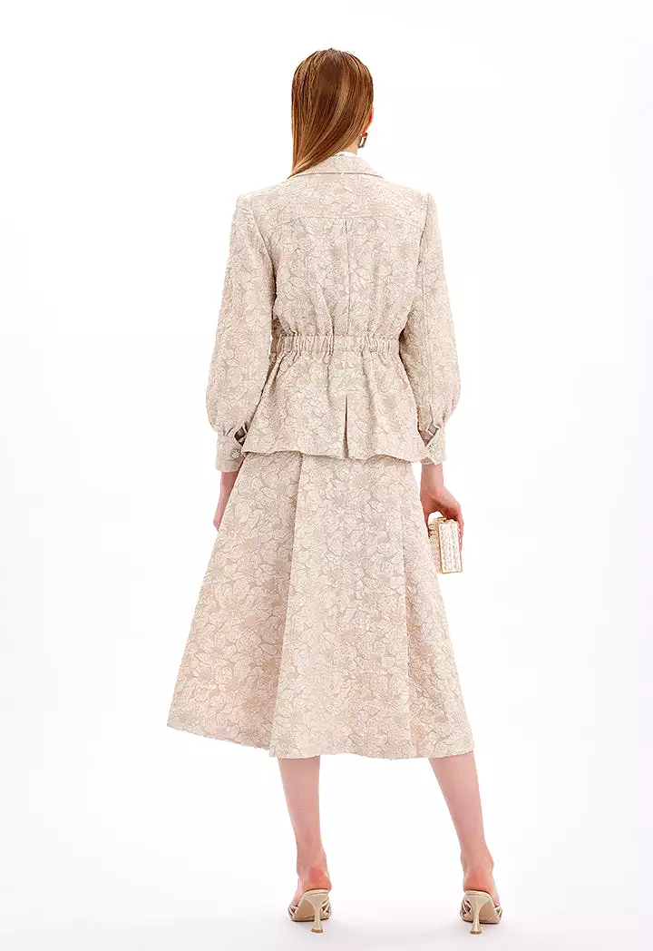 Textured Jacquard Jacket With Front Pockets