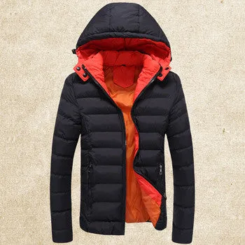 Thick Men Hooded Downs Jackets Men Warm Coats Slim Fit Down Men Parkas Men Plus Size SM6