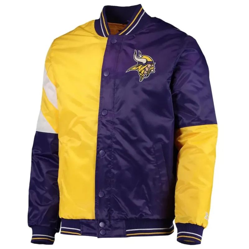 Tobias Minnesota Vikings Satin Varsity Jacket - William Jacket