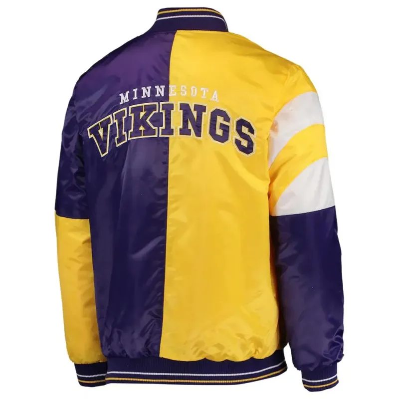 Tobias Minnesota Vikings Satin Varsity Jacket - William Jacket