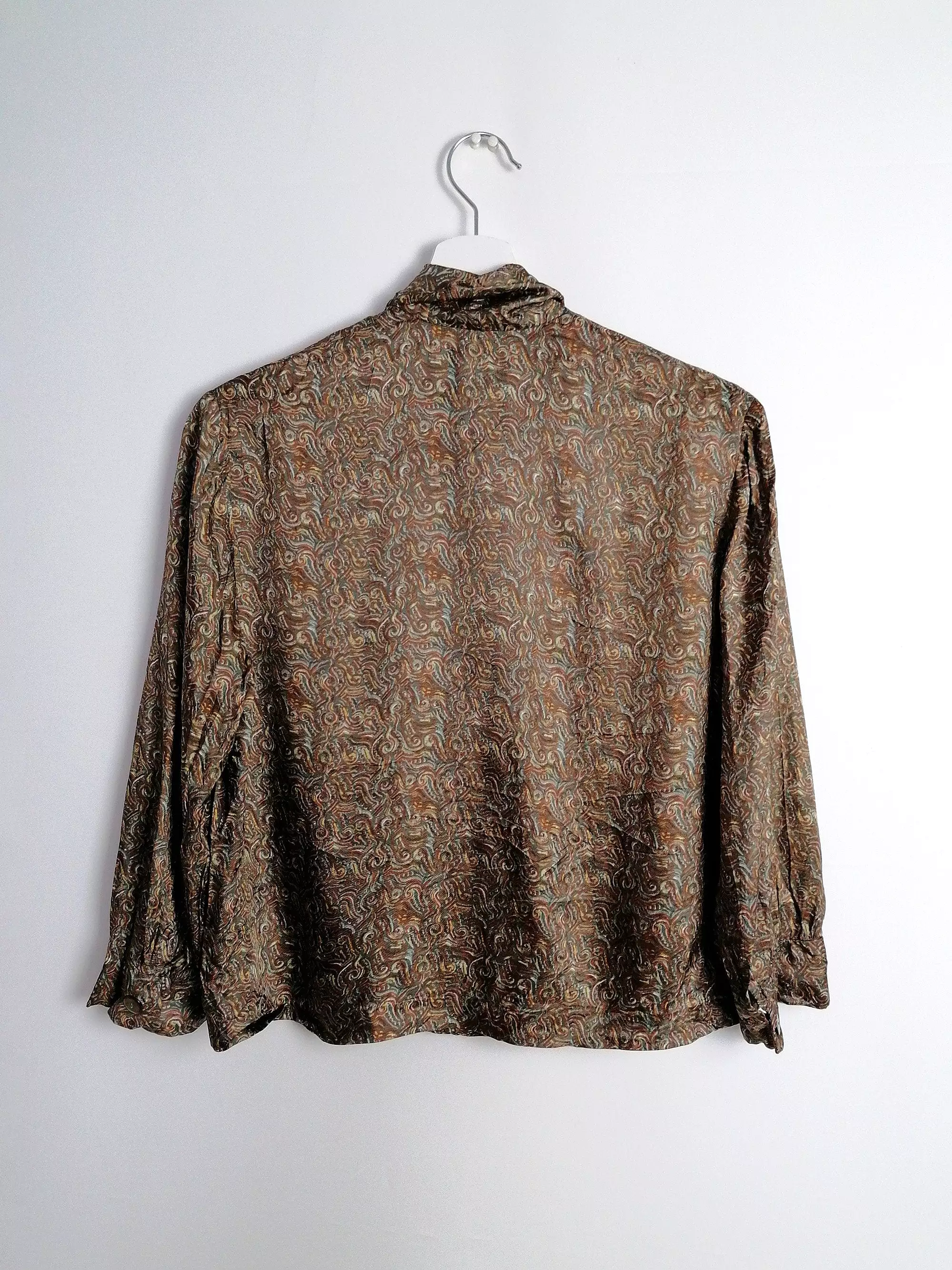 Vintage 80's Patterned Retro Blouse - size XS-S