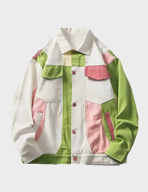 Weirdcore Multicolored Colorblock Jean Jacket - William Jacket