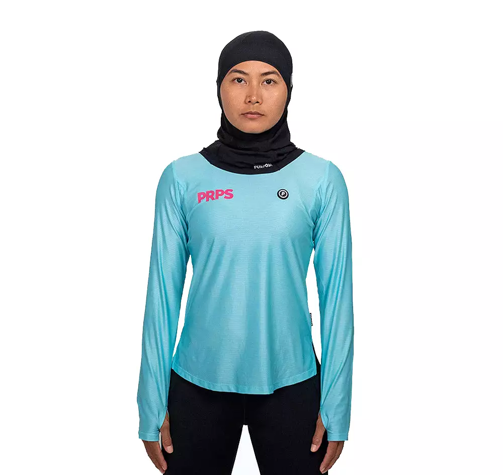 Women Long Sleeve Running Shirt Hypermesh ELITE (Arctic Blue)