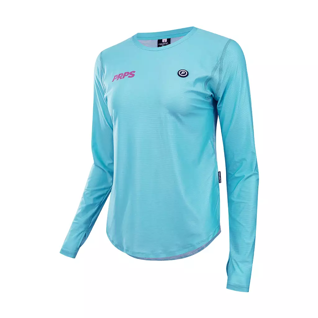 Women Long Sleeve Running Shirt Hypermesh ELITE (Arctic Blue)