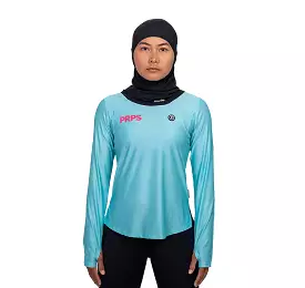 Women Long Sleeve Running Shirt Hypermesh ELITE (Arctic Blue)