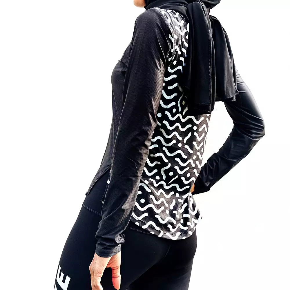 Women Long Sleeve Running Shirt Hypermesh ELITE (Black)