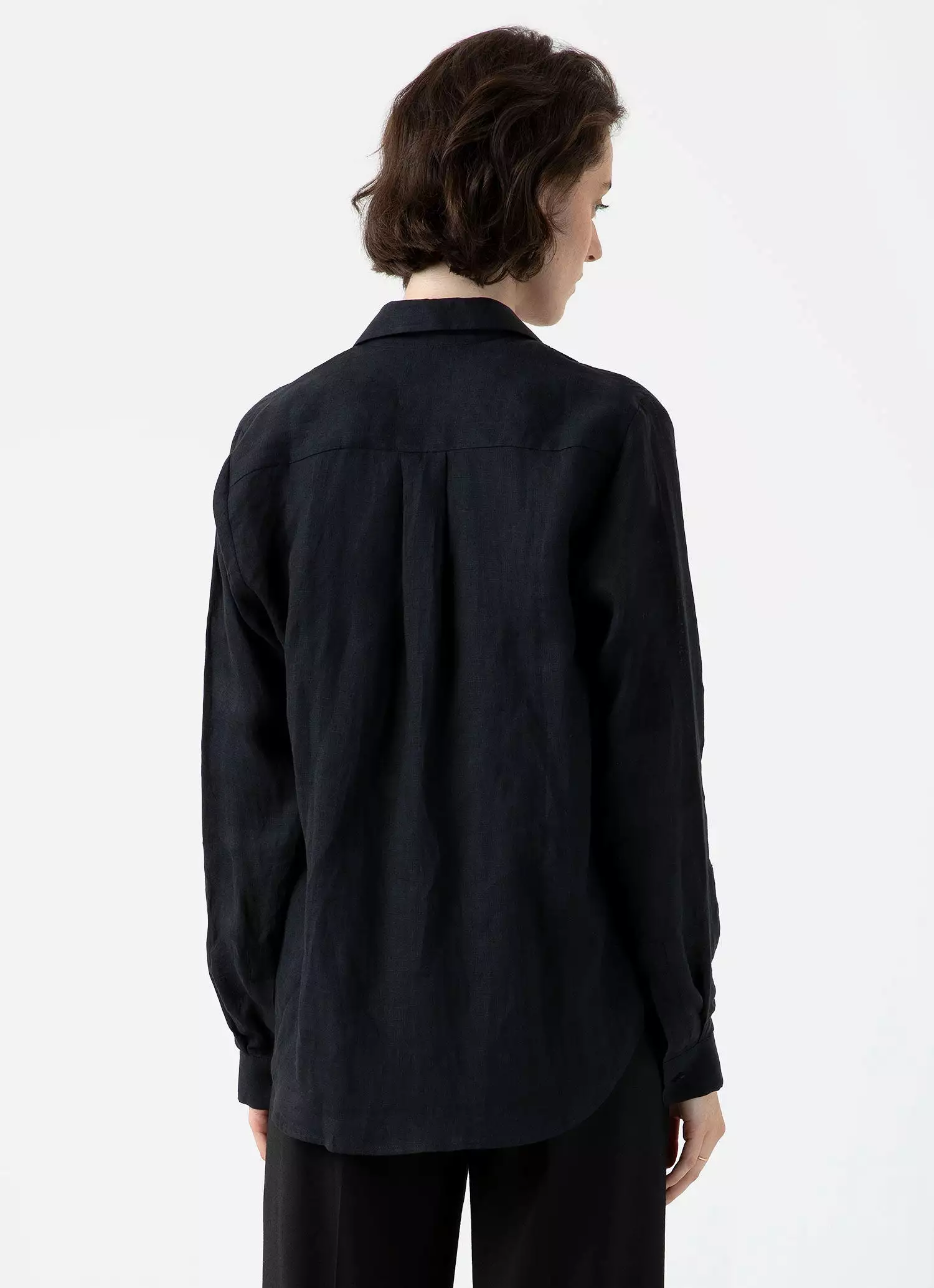 Women's Linen Shirt in Black