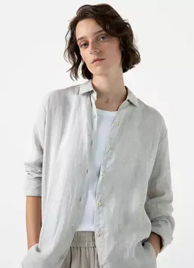 Women's Linen Shirt in Oatmeal Melange