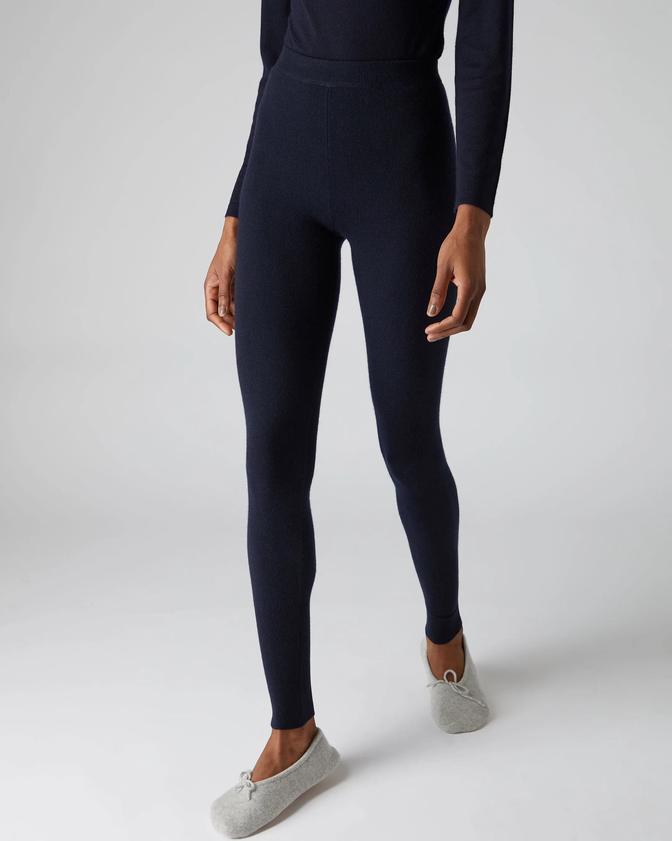 Women's Thea Cashmere Leggings Navy Blue