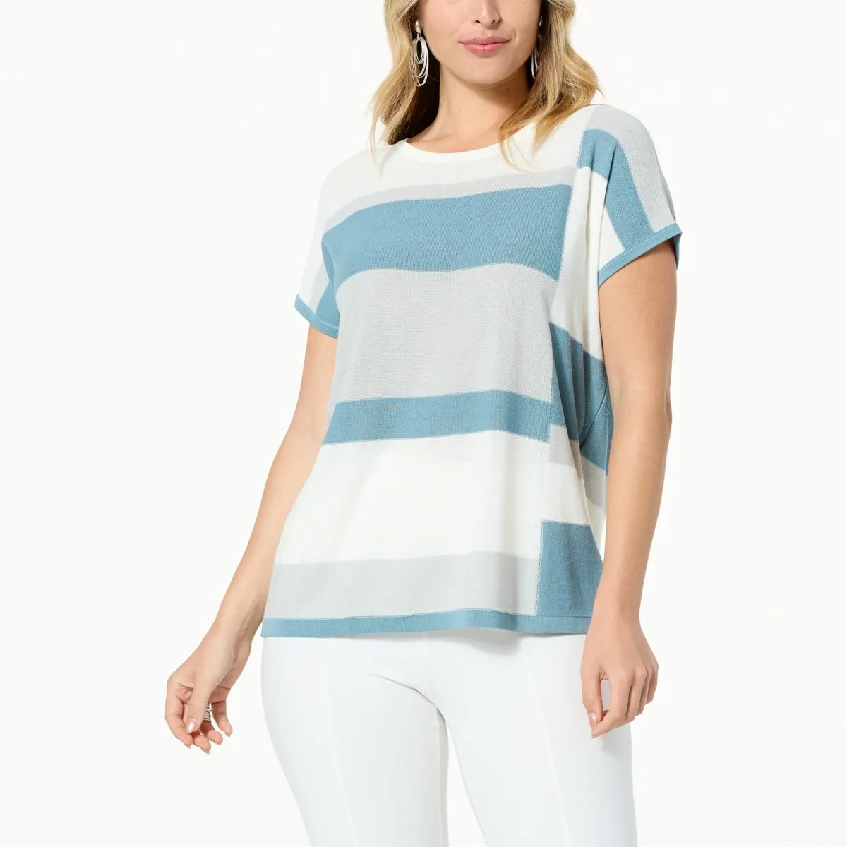      WynneCollection Striped Intarsia Sweater     