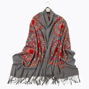 Xale Bordado Cashmere Aztec